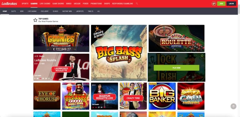 Ladbrokes Casino jeux