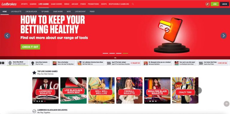 Ladbrokes Casino jeux live
